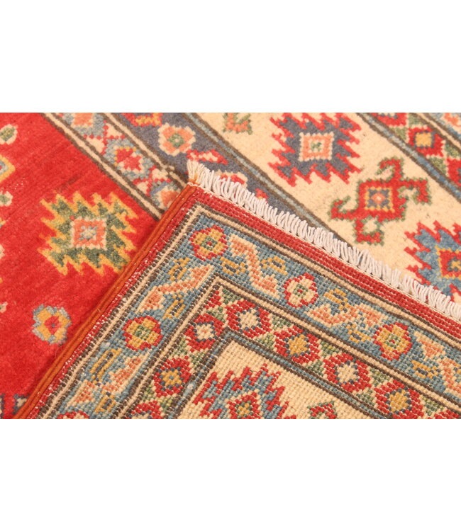 152x101cm Handgeknoopte Wol Kazak Tapijt – Authentiek Oosters Vloerkleed, Traditioneel Tribaal Design, Hoogwaardige Handgemaakte Wol Tapijt