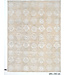 Vintage Beige Wollen Handgeknopen Tapijt, 418 x 312 cm, Bloemenpatroon