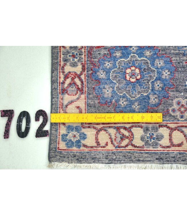 Vintage Blue Hand-Knotted Wool Rug, 305 x 242 cm, Ziegler Floral Pattern