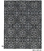 Modern Black Hand-Knotted Wool Rug, 303 x 239 cm, Damask Floral Pattern