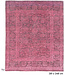 Vintage Roze Wollen Handgeknopen Tapijt, 301 x 248 cm, Kazak Bloemenmotief