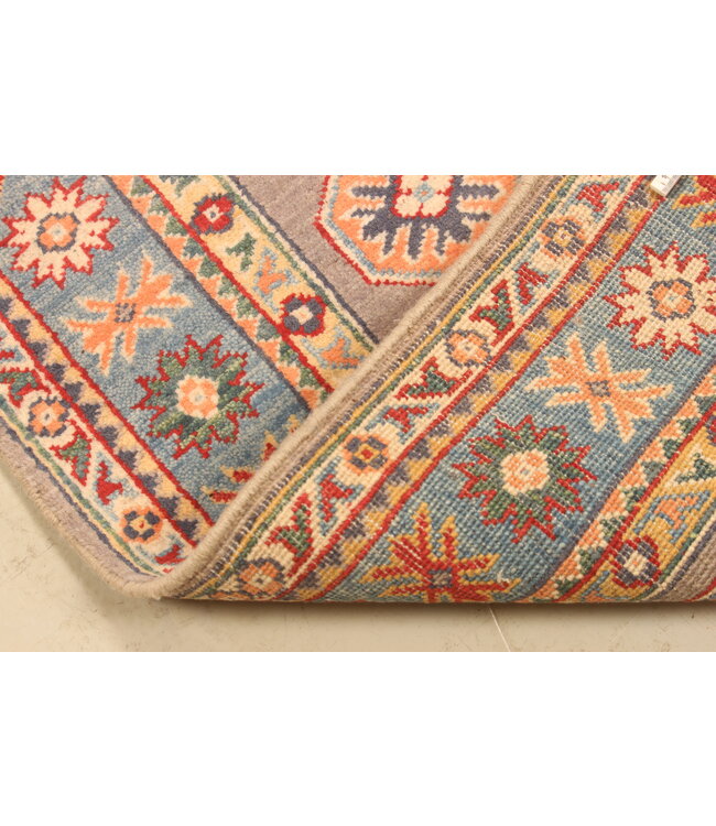 140x100cm Hand-Knotted Wool Kazak Rug – Authentic Oriental Carpet, Traditional Tribal Design, High-Quality Handmade Wool Rug