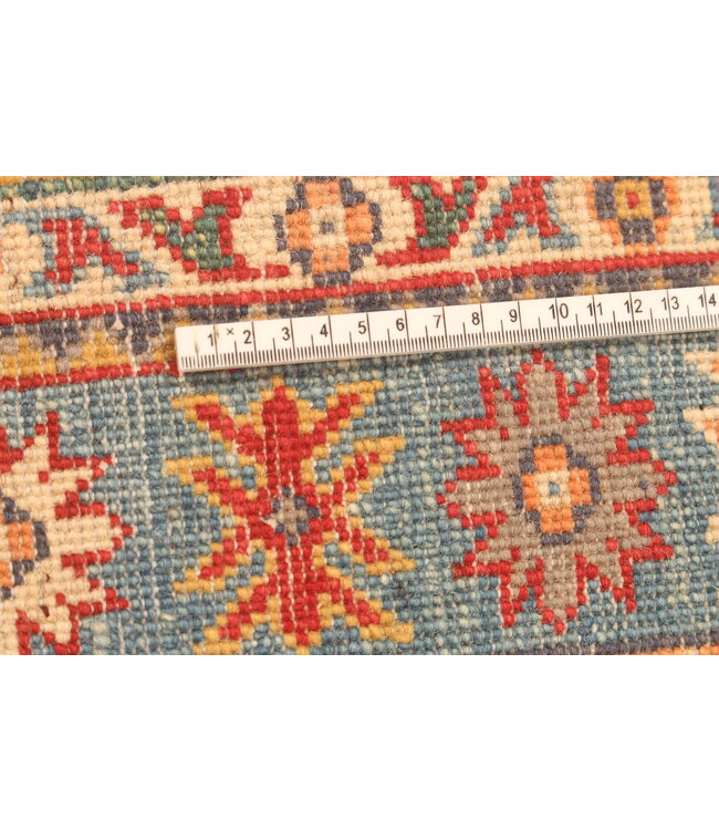 140x100cm Hand-Knotted Wool Kazak Rug – Authentic Oriental Carpet, Traditional Tribal Design, High-Quality Handmade Wool Rug