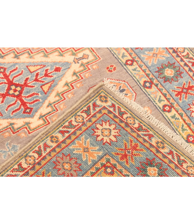 140x100cm Hand-Knotted Wool Kazak Rug – Authentic Oriental Carpet, Traditional Tribal Design, High-Quality Handmade Wool Rug