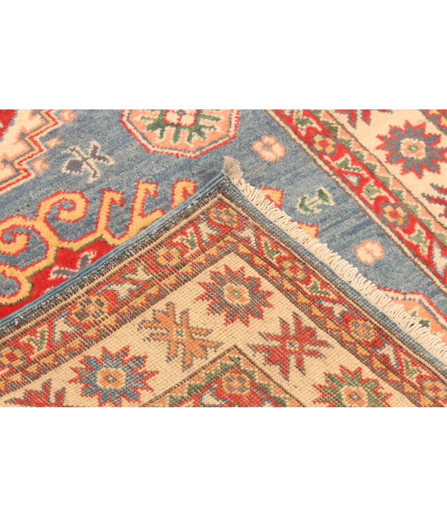 147x100cm Handgeknoopte Wol Kazak Tapijt – Authentiek Oosters Vloerkleed, Traditioneel Tribaal Design, Hoogwaardige Handgemaakte Wol Tapijt