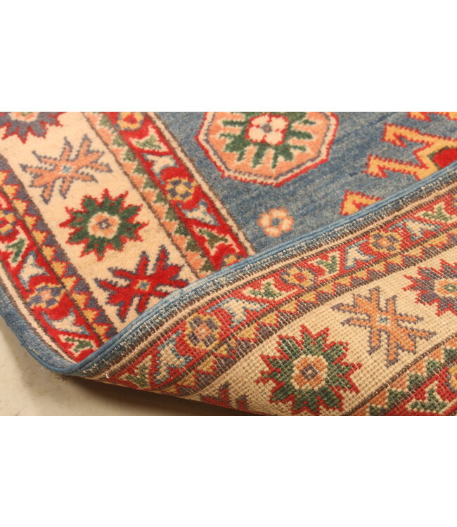 147x100cm Handgeknoopte Wol Kazak Tapijt – Authentiek Oosters Vloerkleed, Traditioneel Tribaal Design, Hoogwaardige Handgemaakte Wol Tapijt