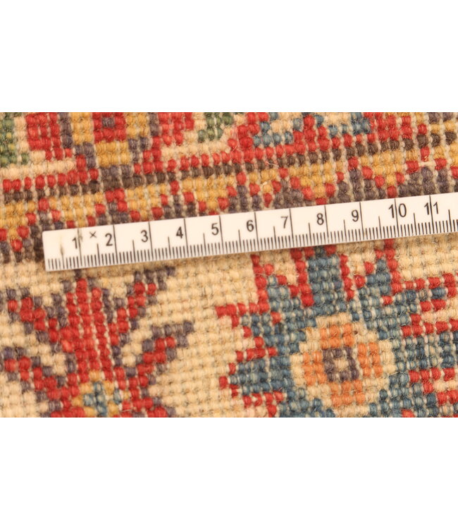 147x100cm Hand-Knotted Wool Kazak Rug – Authentic Oriental Carpet, Traditional Tribal Design, High-Quality Handmade Wool Rug