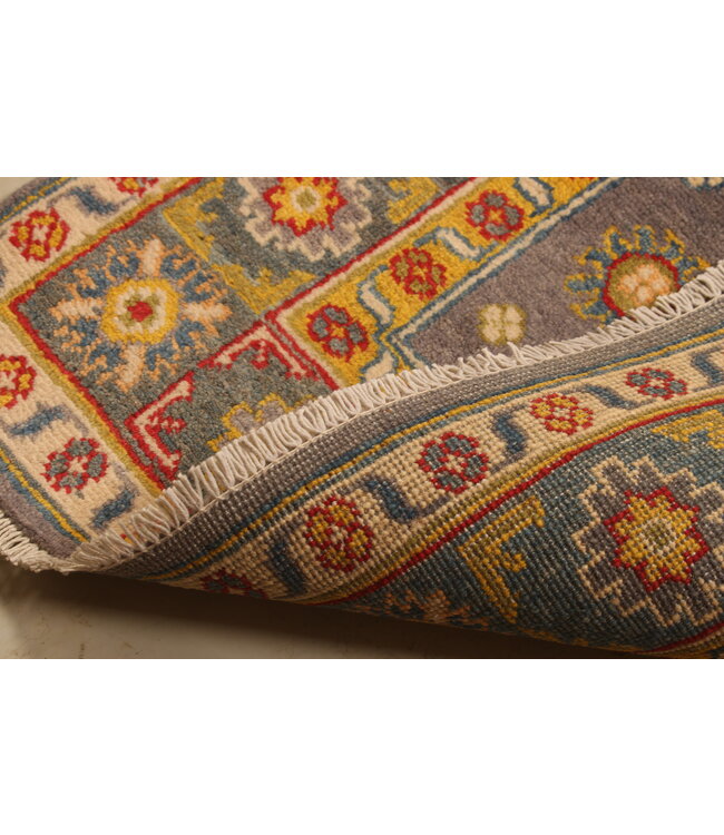 150x101cm Hand-Knotted Wool Kazak Rug – Authentic Oriental Carpet, Traditional Tribal Design, High-Quality Handmade Wool Rug