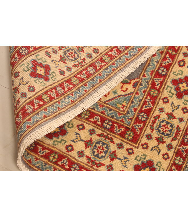 164x99cm Handgeknoopte Wol Kazak Tapijt – Authentiek Oosters Vloerkleed, Traditioneel Tribaal Design, Hoogwaardige Handgemaakte Wol Tapijt