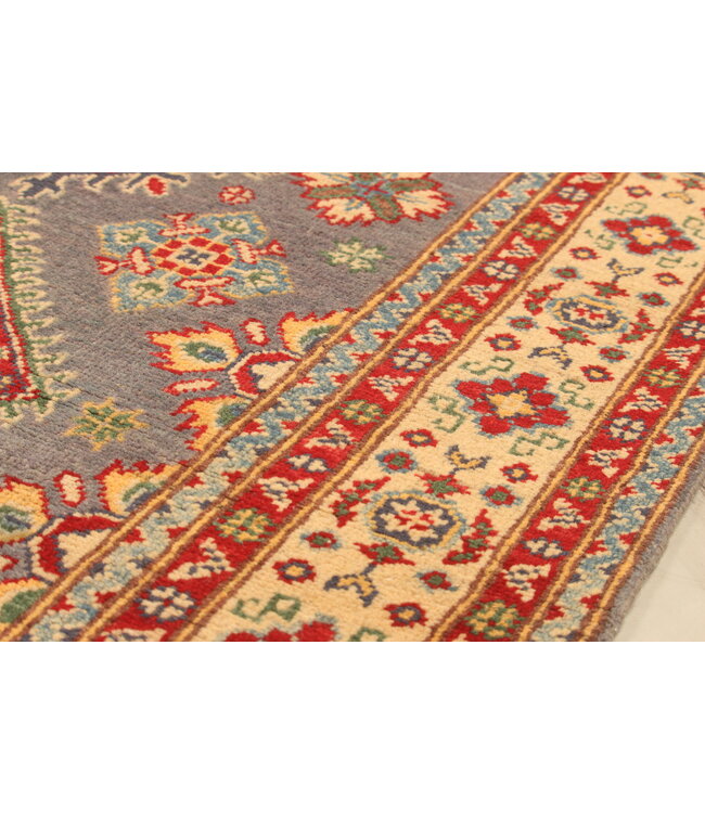164x99cm Handgeknüpfter Woll Kazak Teppich – Authentischer Orientalischer Teppich, Traditionelles Tribal Design, Hochwertiger Handgefertigter Wollteppich