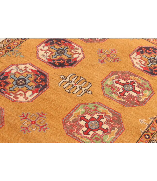 141x97cm Handgeknüpfter Woll Kazak Teppich – Authentischer Orientalischer Teppich, Traditionelles Tribal Design, Hochwertiger Handgefertigter Wollteppich