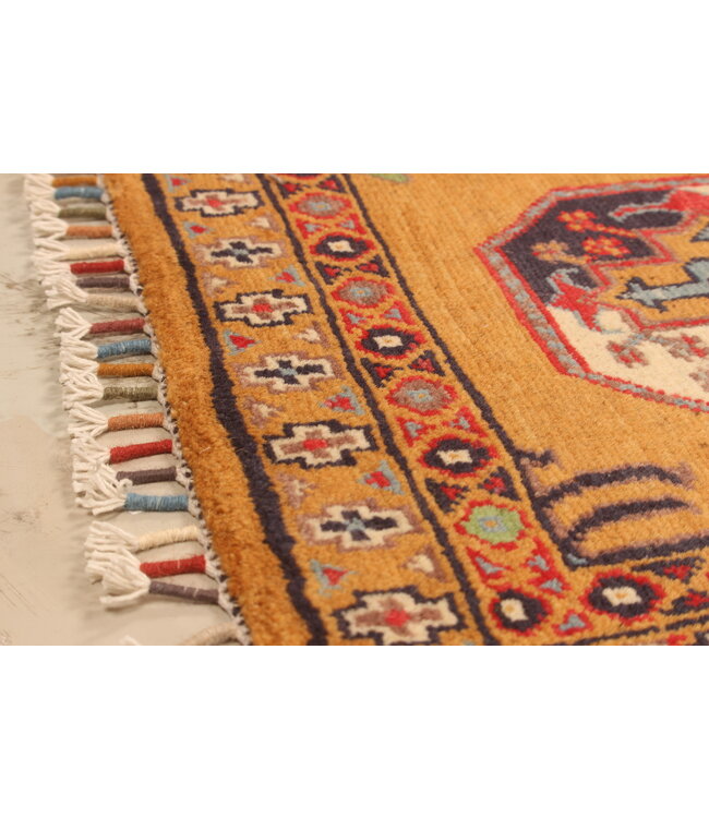 141x97cm Handgeknüpfter Woll Kazak Teppich – Authentischer Orientalischer Teppich, Traditionelles Tribal Design, Hochwertiger Handgefertigter Wollteppich