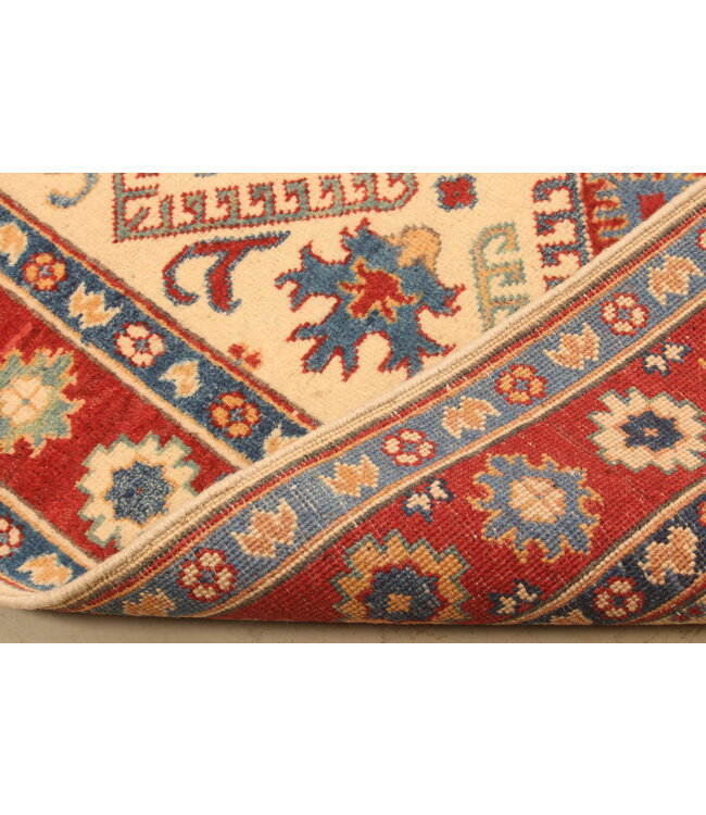 148x101cm Handgeknüpfter Woll Kazak Teppich – Authentischer Orientalischer Teppich, Traditionelles Tribal Design, Hochwertiger Handgefertigter Wollteppich