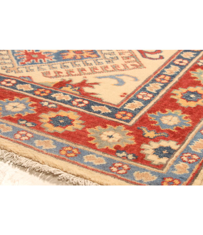 148x101cm Handgeknoopte Wol Kazak Tapijt – Authentiek Oosters Vloerkleed, Traditioneel Tribaal Design, Hoogwaardige Handgemaakte Wol Tapijt