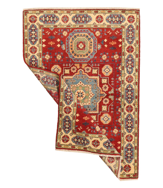 150x102cm Handgeknoopte Wol Kazak Tapijt – Authentiek Oosters Vloerkleed, Traditioneel Tribaal Design, Hoogwaardige Handgemaakte Wol Tapijt