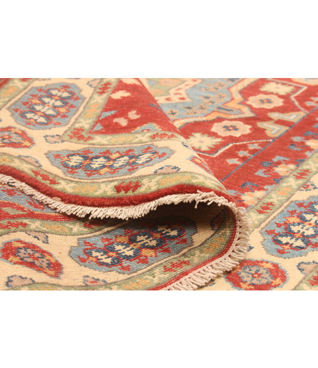 150x102cm Hand-Knotted Wool Kazak Rug – Authentic Oriental Carpet, Traditional Tribal Design, High-Quality Handmade Wool Rug