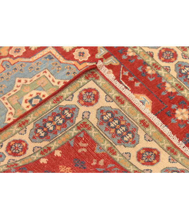 150x102cm Hand-Knotted Wool Kazak Rug – Authentic Oriental Carpet, Traditional Tribal Design, High-Quality Handmade Wool Rug