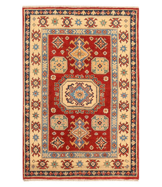 Kelimshop 148x100cm Handgeknüpfter Woll Kazak Teppich – Authentischer Orientalischer Teppich, Traditionelles Tribal Design, Hochwertiger Handgefertigter Wollteppich