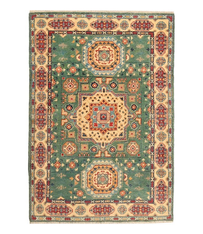 Kelimshop 152x104cm Hand-Knotted Wool Kazak Rug – Authentic Oriental Carpet, Traditional Tribal Design, High-Quality Handmade Wool Rug