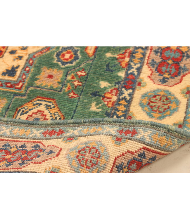 152x104cm Handgeknoopte Wol Kazak Tapijt – Authentiek Oosters Vloerkleed, Traditioneel Tribaal Design, Hoogwaardige Handgemaakte Wol Tapijt