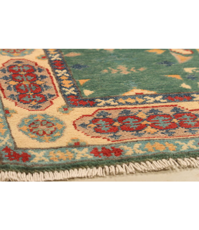 152x104cm Hand-Knotted Wool Kazak Rug – Authentic Oriental Carpet, Traditional Tribal Design, High-Quality Handmade Wool Rug