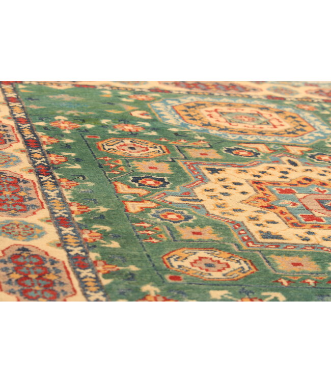 152x104cm Handgeknoopte Wol Kazak Tapijt – Authentiek Oosters Vloerkleed, Traditioneel Tribaal Design, Hoogwaardige Handgemaakte Wol Tapijt