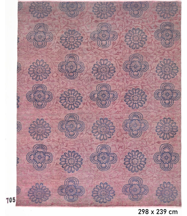 Pink-Purple Modern Rug – 298 x 239 cm – Floral Pattern