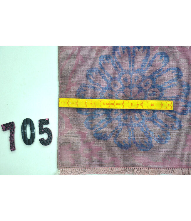 Roze-Paarse Modern Vloerkleed – 298 x 239 cm – Bloemenpatroon