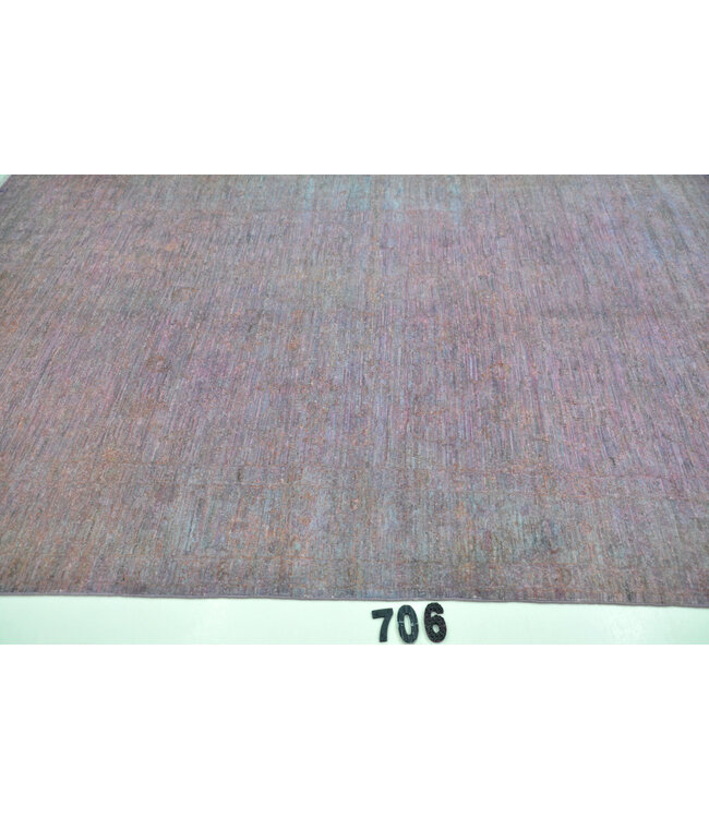 Lila-Rosa Gabbeh Teppich – Einfarbiges Muster – 243 x 168 cm