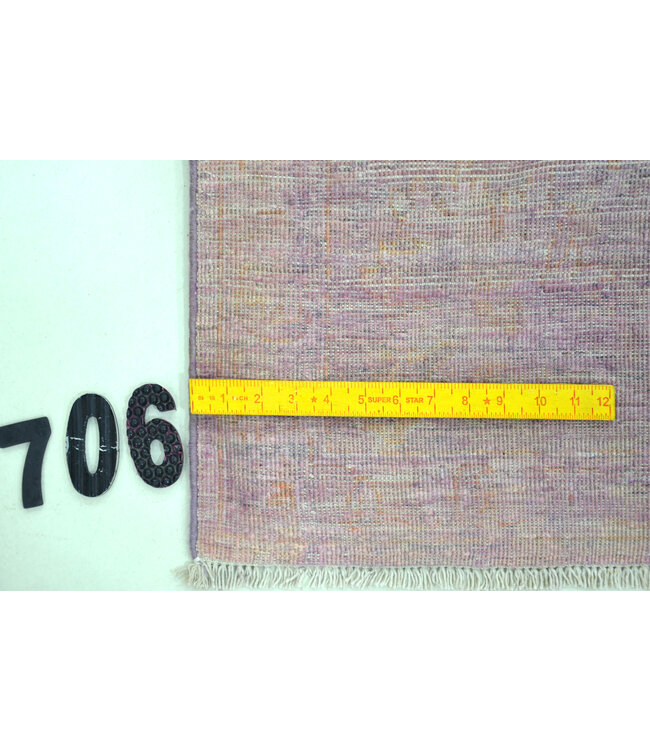 Lila-Rosa Gabbeh Teppich – Einfarbiges Muster – 243 x 168 cm