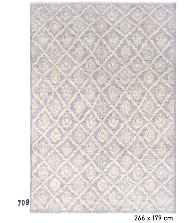 Lila Ziegler Vloerkleed – Klassiek Diamantmotief – 266 x 179 cm