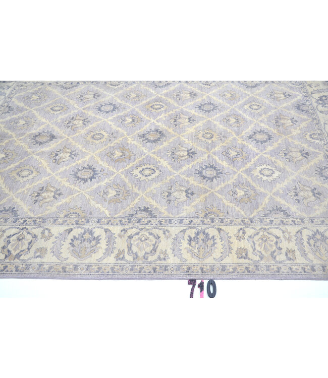 Flieder-Crème Ziegler Teppich – Klassisches Medaillonmuster – 267 x 180 cm