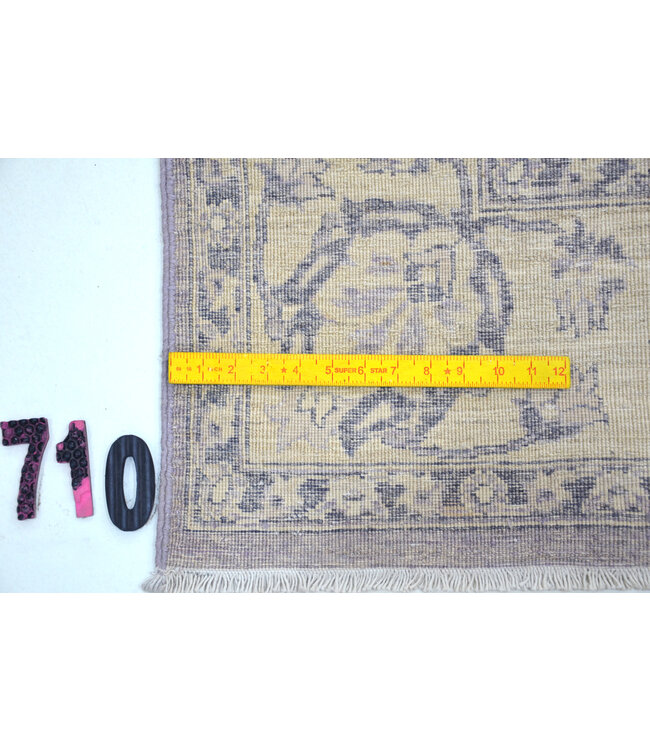 Lila-Crème Ziegler Vloerkleed – Klassiek Medaillon Patroon – 267 x 180 cm