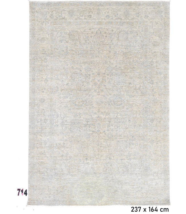 Hellgrau Ziegler 237 x 164 cm – Handgeknüpfter Wollteppich