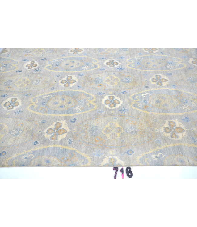 Blau-beige Gabbeh 271 x 183 cm – Handgeknüpfter Wollteppich