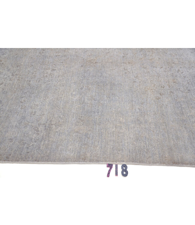 Light Grey Modern 299 x 190 cm – Hand-Knotted Wool Rug in Solid Design