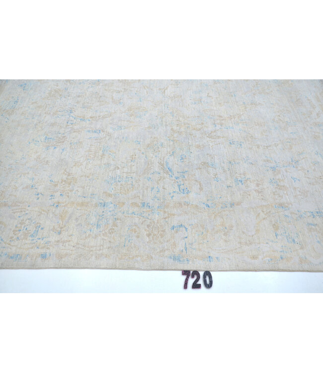 Hellblau-Beige Ziegler 293 x 193 cm – Handgeknüpfter Wollteppich mit klassischem Muster