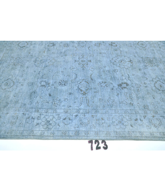 Vintage Blue Rug | Kazak Pattern | 238 x 193 cm | Hand-Knotted Wool Carpet