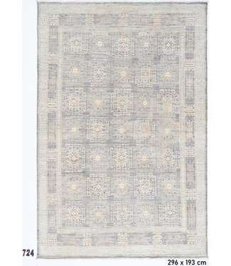 Vintage Grijze Tapijt | Ziegler Patroon | 296 x 193 cm | Handgeknoopt Wollen Vloerkleed Vintage Grijze Tapijt | Ziegler Patroon | 296 x 193 cm | Handgeknoopt Wollen Vloerkleed