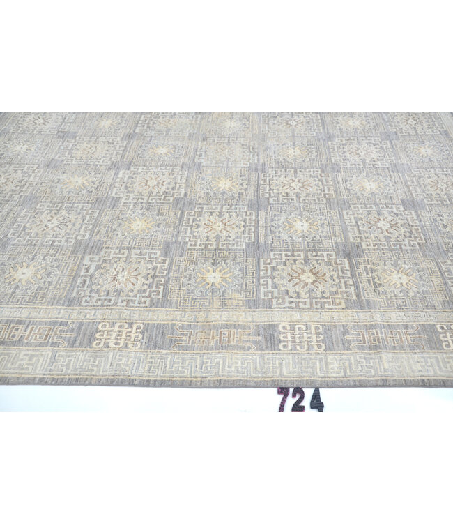 Vintage Gray Rug | Ziegler Pattern | 296 x 193 cm | Hand-Knotted Wool Carpet