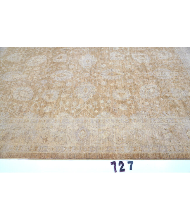 Vintage Beige Tapijt | Kazak Patroon | 286 x 191 cm | Handgeknoopt Wollen Vloerkleed