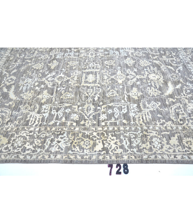 Vintage Gray Rug | Ziegler Pattern | 291 x 195 cm | Hand-Knotted Wool Carpet