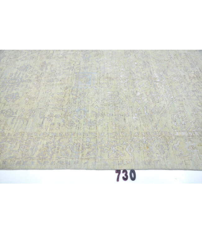 Vintage Green Rug | Ziegler Pattern | 287 x 194 cm | Hand-Knotted Wool Carpe