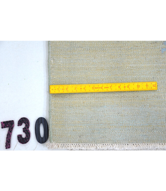 Vintage Green Rug | Ziegler Pattern | 287 x 194 cm | Hand-Knotted Wool Carpe