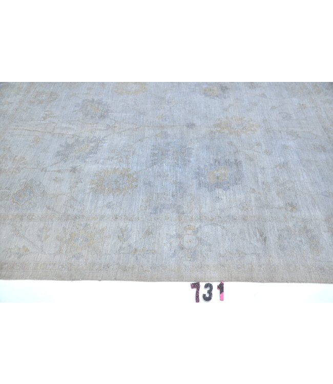 Vintage Gray Rug | Ziegler Pattern | 249 x 194 cm | Hand-Knotted Wool Carpe