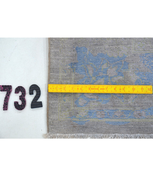 Vintage Blauer Teppich | Ziegler Muster | 300 x 199 cm | Handgeknüpfter Wollteppich