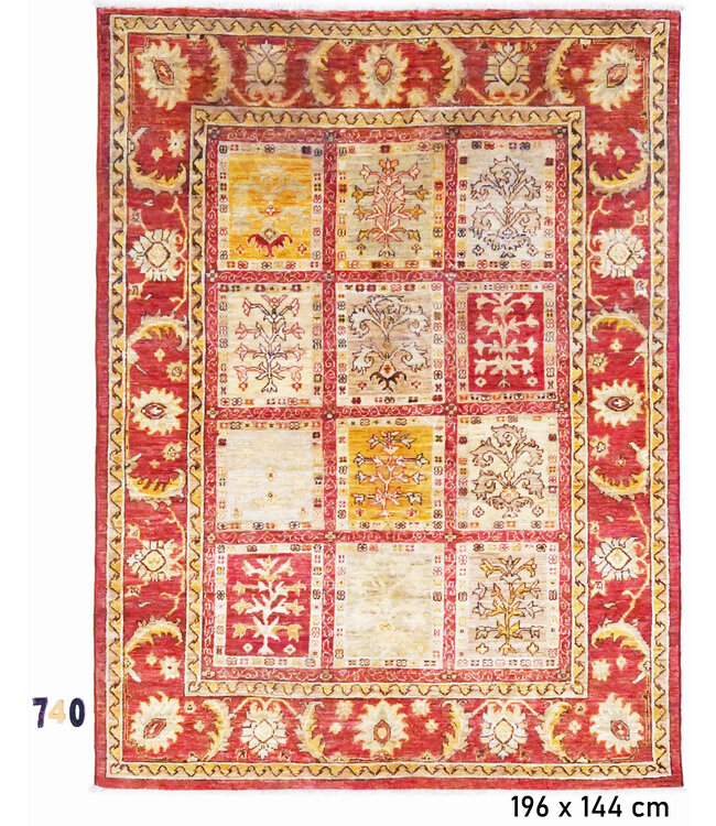 Vintage Red Rug | Kazak Pattern | 196 x 144 cm | Hand-Knotted Wool Carpet