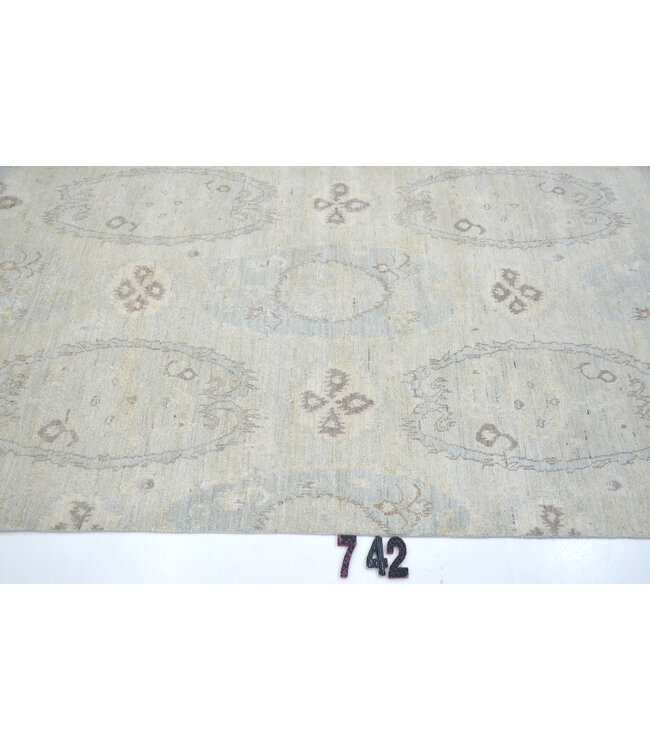 Vintage Beiger Teppich | Modernes Muster | 180 x 117 cm | Handgeknüpfter Wollteppich  Beschreibung: