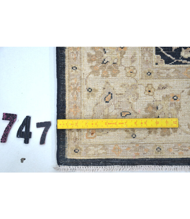 Schwarz & Beige Ziegler Teppich – Handgeknüpft – 189 x 132 cm – Wolle