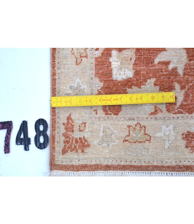 Terrakotta & Hellbeige Ziegler Läufer – Handgeknüpft – 278 x 078 cm – Wolle